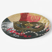 Assiettes En Carton Fabuleux 50 Mascarade en bronze Masque & Perles (Angle)