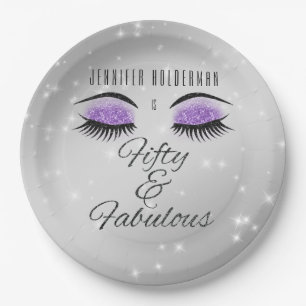 Assiettes En Carton Fabuleux 50 Plaques en papier de verre violet noir