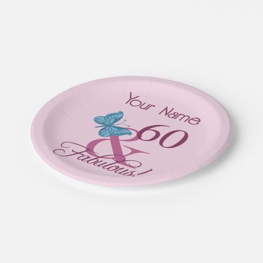 Assiettes En Carton Fabuleux 60e anniversaire (Angle)