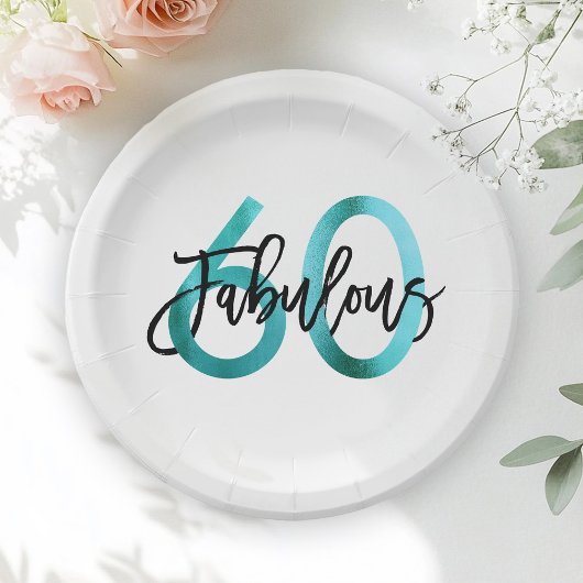 Assiettes En Carton Fabuleux 60e | Moderne Elégant Turquoise Vert Anni