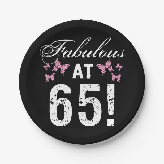 Assiettes En Carton Fabuleux 65e anniversaire (Devant)