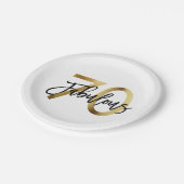 Assiettes En Carton Fabuleux 70e | Anniversaire d'or chic moderne (Angle)