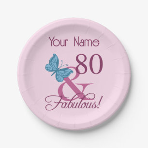 Assiettes En Carton Fabuleux 80e anniversaire
