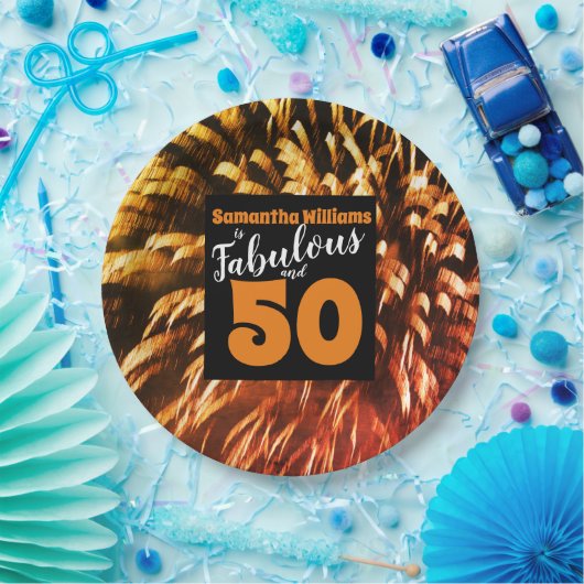 Assiettes En Carton Fabuleux et 50 feux d'artifice Super Orange (Fête)