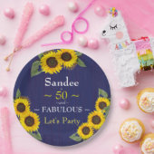 Assiettes En Carton Fabuleux et Cinquante Anniversaire Moderne Bleu To (Fête)