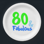 Assiettes En Carton Fabuleux Nouvel Anniversaire De Neon<br><div class="desc">Prenez un Fabuleux anniversaire à tout âge. Customisez avec n'importe quel nombre,  vous avez besoin jusqu'à 99 en néon fun vert et bleu typographie.</div>