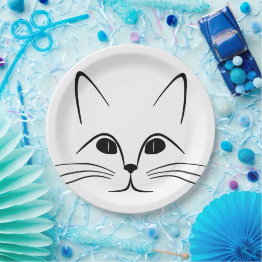 ASSIETTES EN CARTON FACE CAT (Fête)
