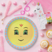 Assiettes En Carton Face & Coeurs Soleil Joyeux Moderne (Fête)