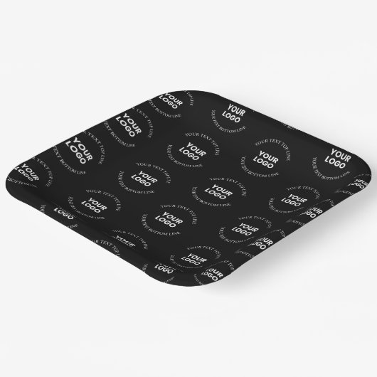 Assiettes En Carton Facile à remplacer Logo et Motif de texte modifiab (Angulaire)