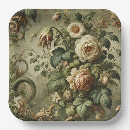 Assiettes En Carton Fade to Grace - gothique baroque (Recto)