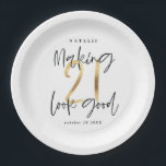 Assiettes En Carton Faire paraître 21 belles pièces d'or fête d'annive<br><div class="desc">Faire paraître 21 à l'effet doré de la fête d'anniversaire plaques papier. Design graphique moderne.</div>