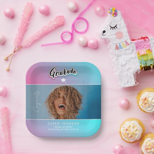 Assiettes En Carton Faire-part de diplôme (Fête)