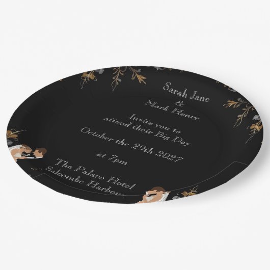 Assiettes En Carton Faire-part de mariage que vous pouvez personnalise (Angle)