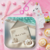 Assiettes En Carton Faire-part de mariage tropicale sur une plage (Fête)