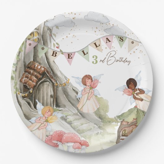 Assiettes En Carton Fairy Birday (Devant)