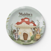 Assiettes En Carton Fairy First 1er Anniversaire Champignons Bois Anim (Devant)
