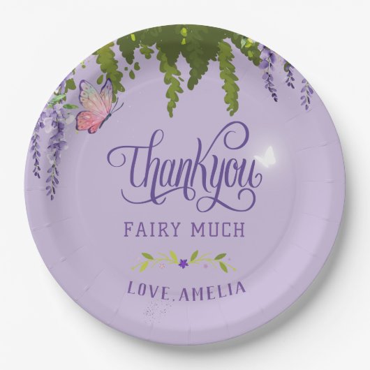Assiettes En Carton Fairy First Girl's 1st Birthday Enchanted forest (Devant)