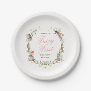 Assiettes En Carton Fairy First Vintage Floral Anniversaire