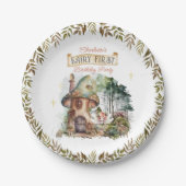 Assiettes En Carton Fairy First Woodland Animaux Champignons 1er anniv (Devant)