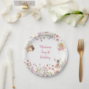 Assiettes En Carton Fairy Garden Boho Fleur sauvage