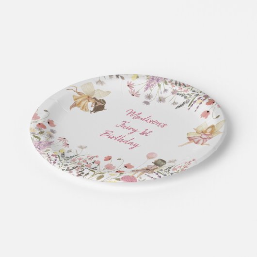 Assiettes En Carton Fairy Garden Boho Fleur sauvage (Angle)