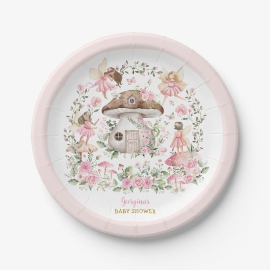 Assiettes En Carton Fairy Magical Forest Garden Baby shower fille (Devant)