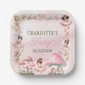Assiettes En Carton Fairy Mushroom House Pink Birthday (Recto)