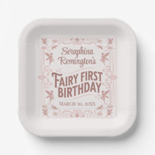 Assiettes En Carton Fairy Premier anniversaire Pink Sweet Girls Annive