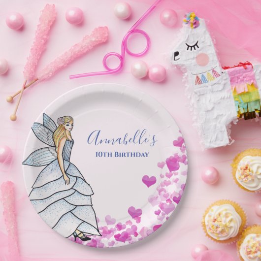 Assiettes En Carton Fairy Princess Petals Robe Mode Illustration P (Fête)