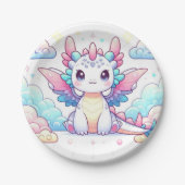 Assiettes En Carton Fairytale Baby shower moderne Dragon (Devant)