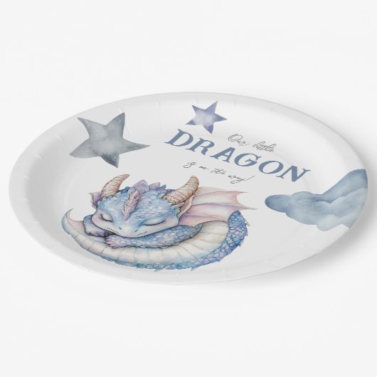 Assiettes En Carton Fairytale Dreamy Baby shower Dragon (Angle)