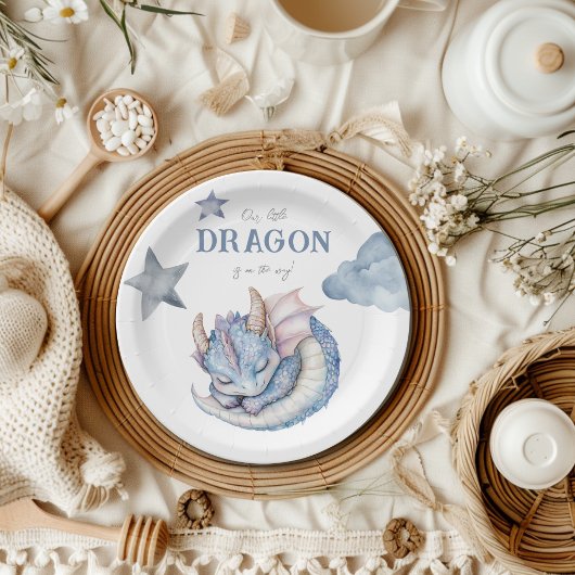 Assiettes En Carton Fairytale Dreamy Baby shower Dragon