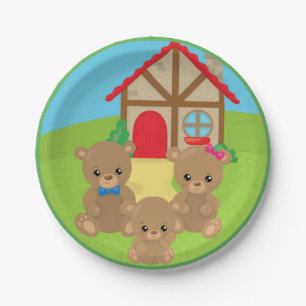 Assiettes En Carton Fairytale Stordilock et Three Bears