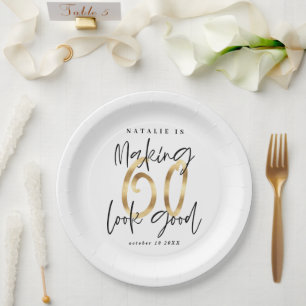Assiettes En Carton Faisant à sembler 60 la bonne fête d'anniversair
