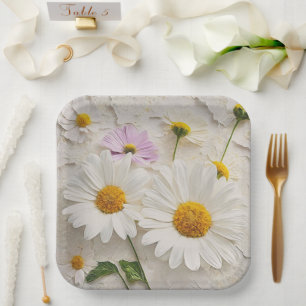 Assiettes En Carton Faisceaux et cosmos sur papier désossé
