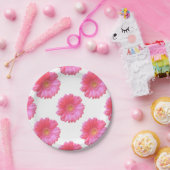 Assiettes En Carton Faisée de gerbera rose (Fête)