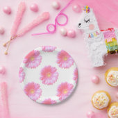 Assiettes En Carton Faisée de gerbera rose pâle (Fête)