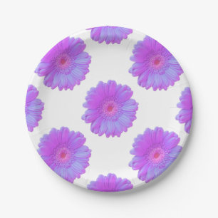 Assiettes En Carton Faisée de gerbera violette