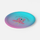 Assiettes En Carton Faisons la fête avec un Flamingo Fête Flottant Omb (Angle)