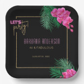 Assiettes En Carton Faisons la fête Black Gold Neon Tropical 40e anniv (Recto)