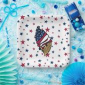 Assiettes En Carton Faisons la fête ! Crème rouge blanche bleue glacée (Fête)