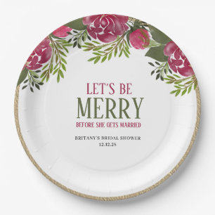 Assiettes En Carton Faisons la fête Noël Fleurs Robe de Mariée Shower