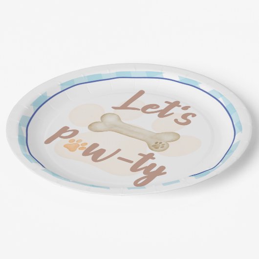 Assiettes En Carton Faisons Pawty Chien Chien Chien Chien Anniversaire (Angle)
