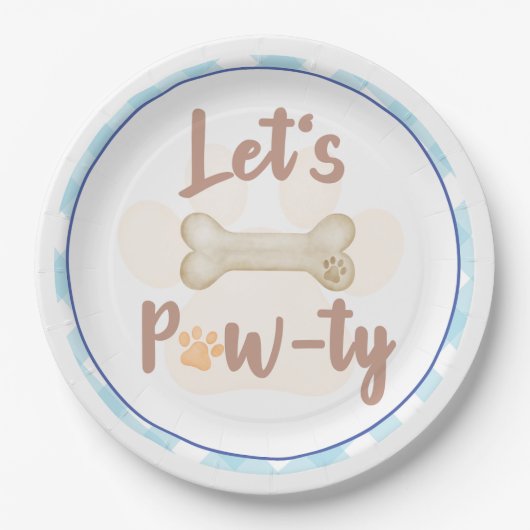 Assiettes En Carton Faisons Pawty Chien Chien Chien Chien Anniversaire (Devant)