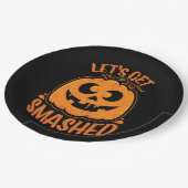 Assiettes En Carton Faisons tomber Tipsy Halloween Jack-O’-Lantern (Angle)