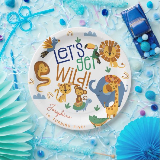 Assiettes En Carton Faisons un safari sauvage animaux anniversaires de (Fête)