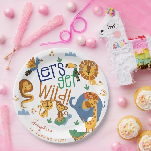 Assiettes En Carton Faisons un safari sauvage animaux anniversaires de (Fête)
