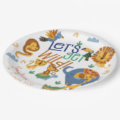 Assiettes En Carton Faisons un safari sauvage animaux anniversaires de (Angle)