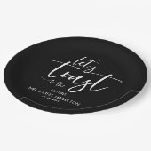 Assiettes En Carton Faisons un toast Chic Calligraphy Engagement Party (Angle)