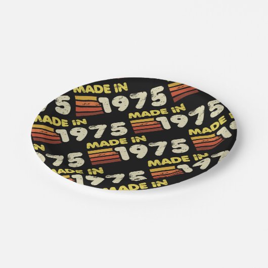 Assiettes En Carton Fait En 1975 50e Anniversaire (Angle)